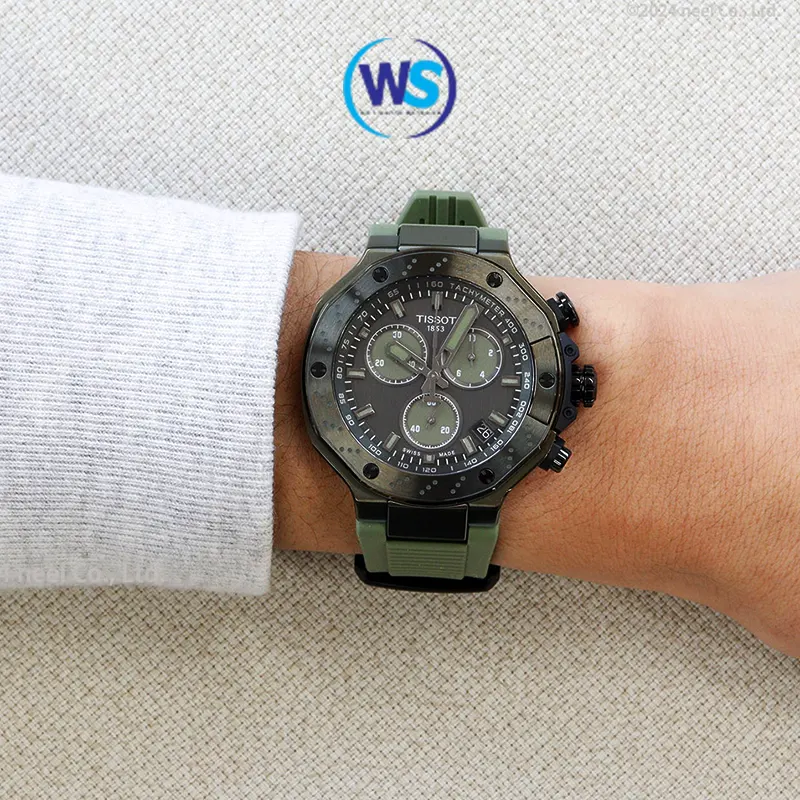 Tissot T-Race Sporty Chrono Green Men's Watch- T141.417.37.061.02